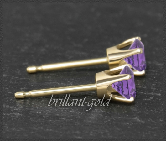 Ohrstecker 585 Gold Amethyst violett 4,5,6,7mm